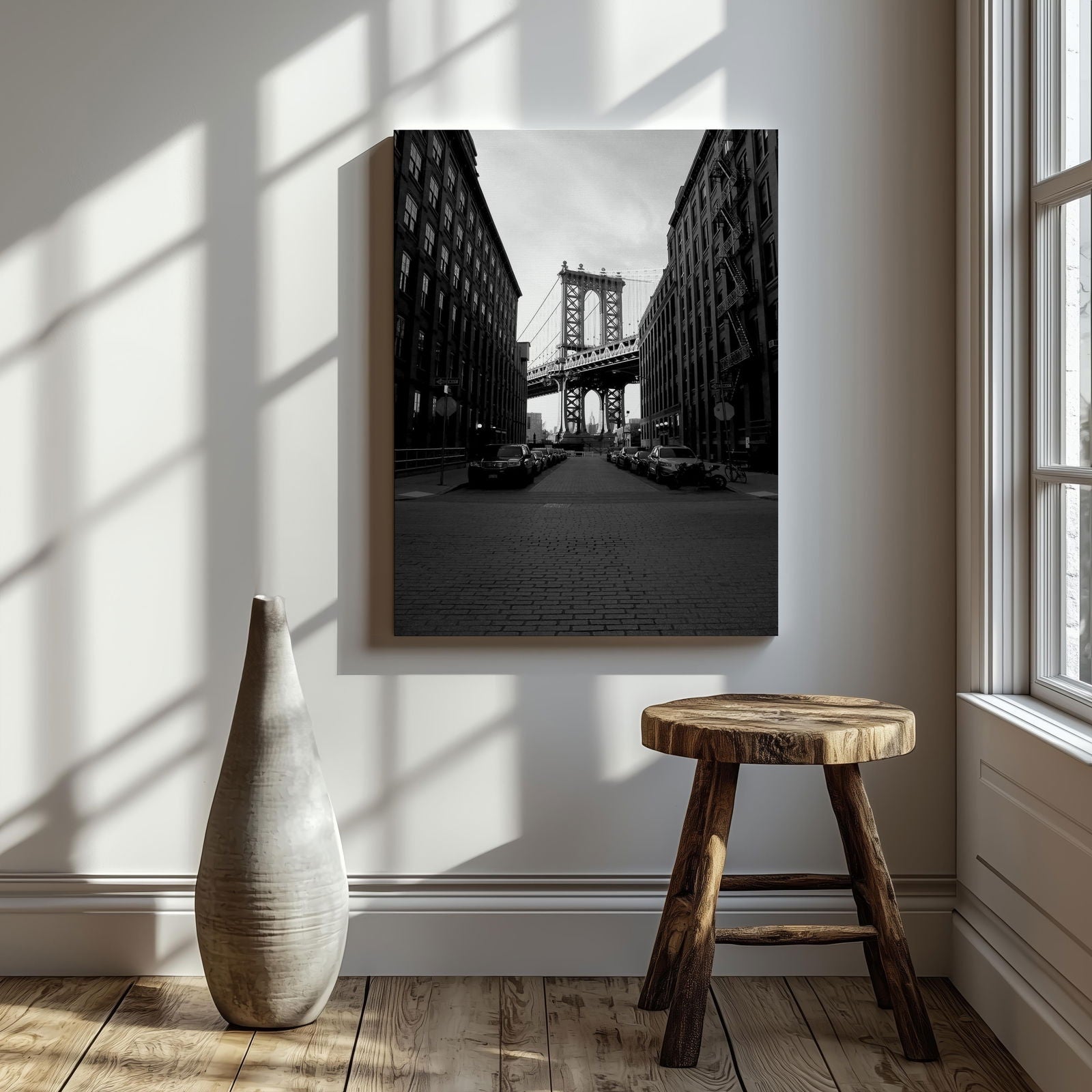 The Manhattan Bridge NYC - Framed Canvas Wall Art Print - House Prints