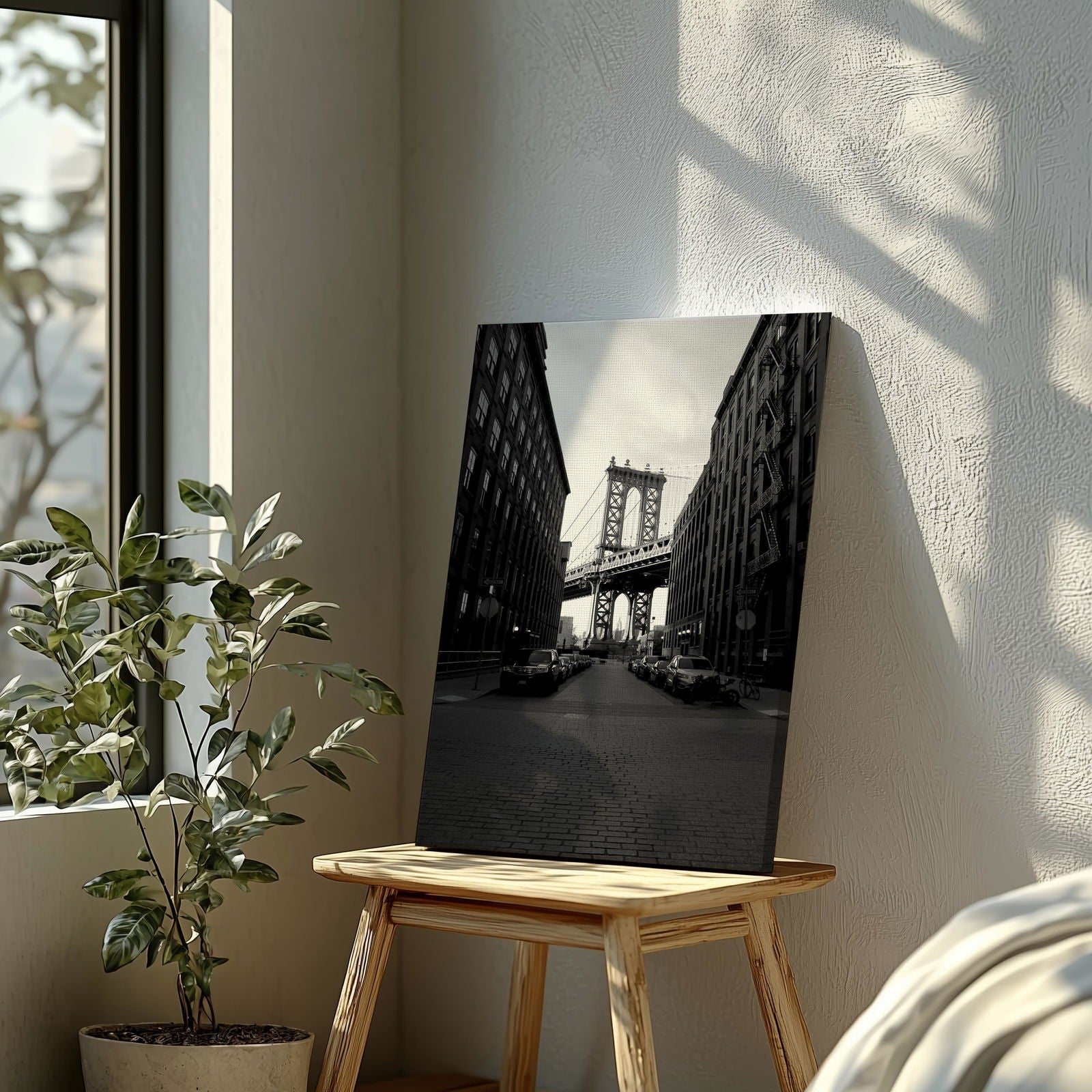 The Manhattan Bridge NYC - Framed Canvas Wall Art Print - House Prints