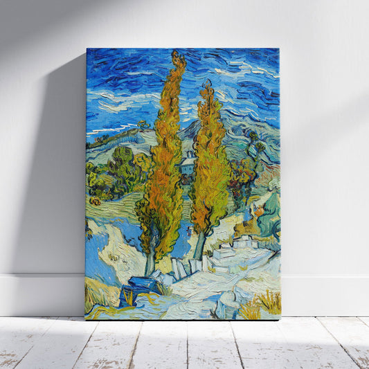 The Poplars at Saint-Remy - Vincent van Gogh - Framed Canvas Wall Art Print - House Prints