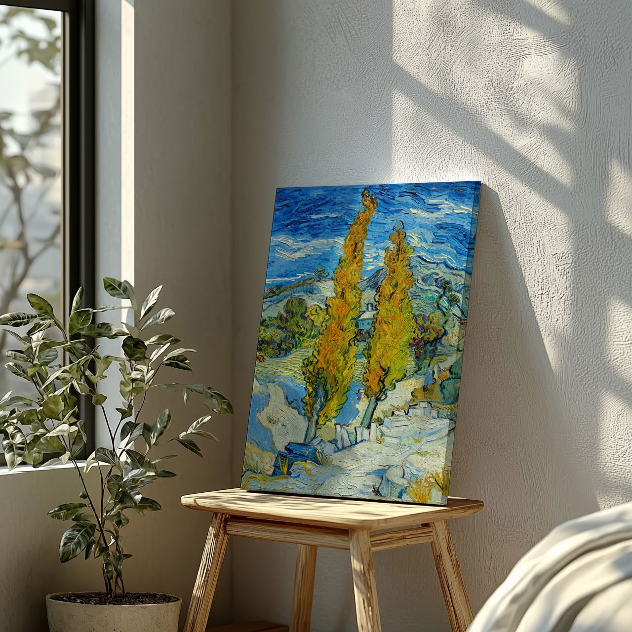The Poplars at Saint-Remy - Vincent van Gogh - Framed Canvas Wall Art Print - House Prints