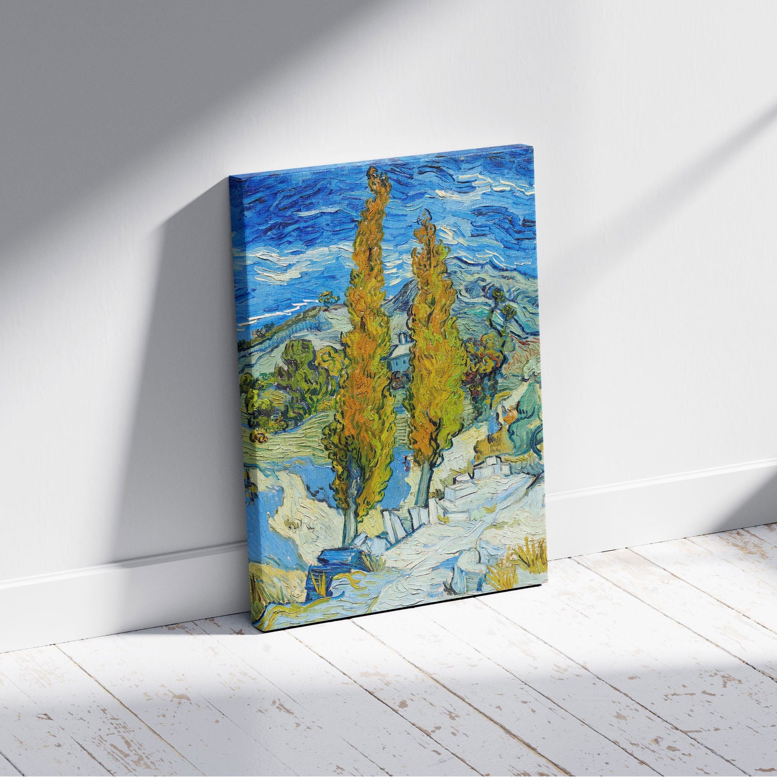 The Poplars at Saint-Remy - Vincent van Gogh - Framed Canvas Wall Art Print - House Prints