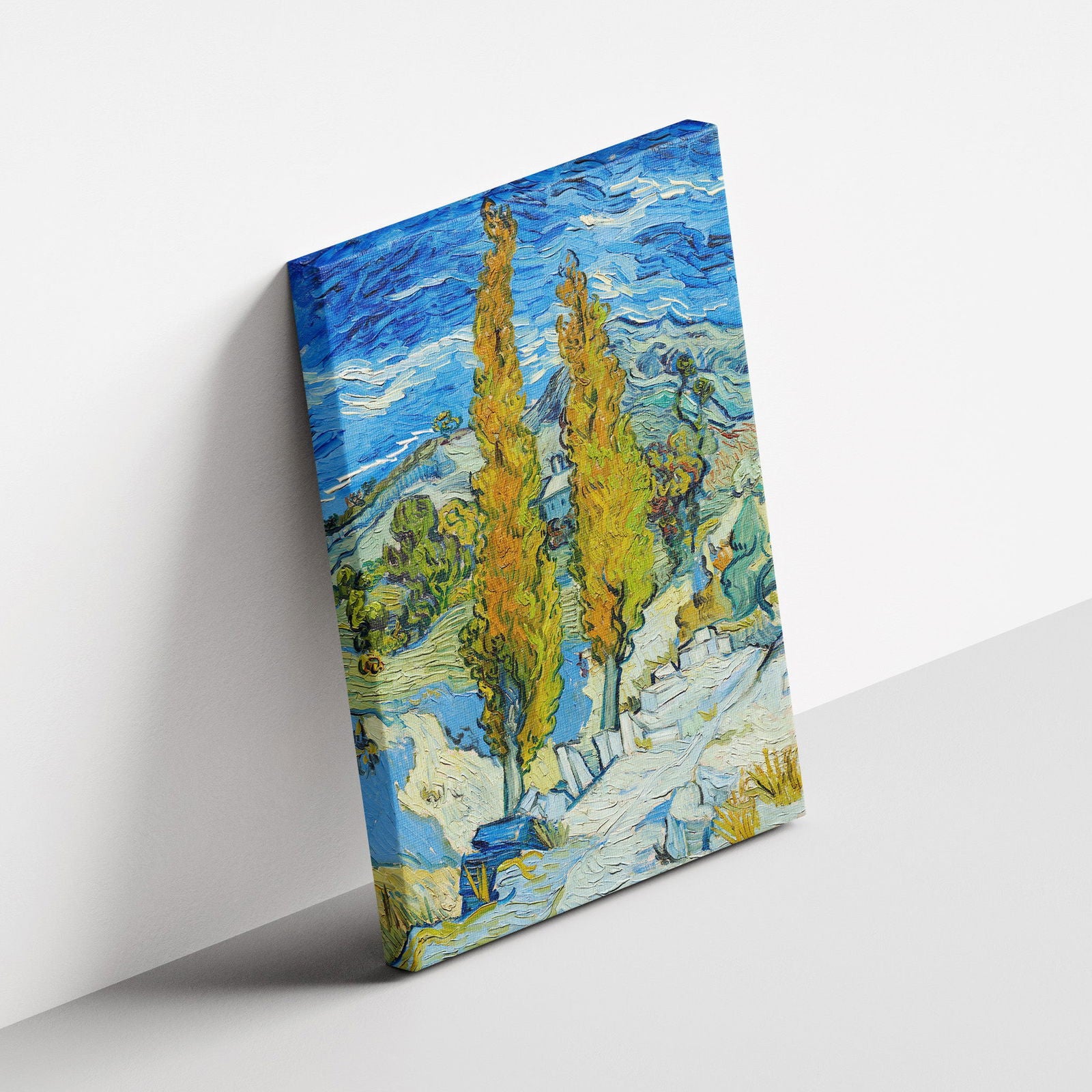 The Poplars at Saint-Remy - Vincent van Gogh - Framed Canvas Wall Art Print - House Prints