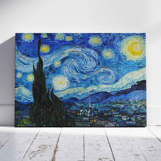The Starry Night - Vincent van Gogh - Framed Canvas Wall Art Print - House Prints