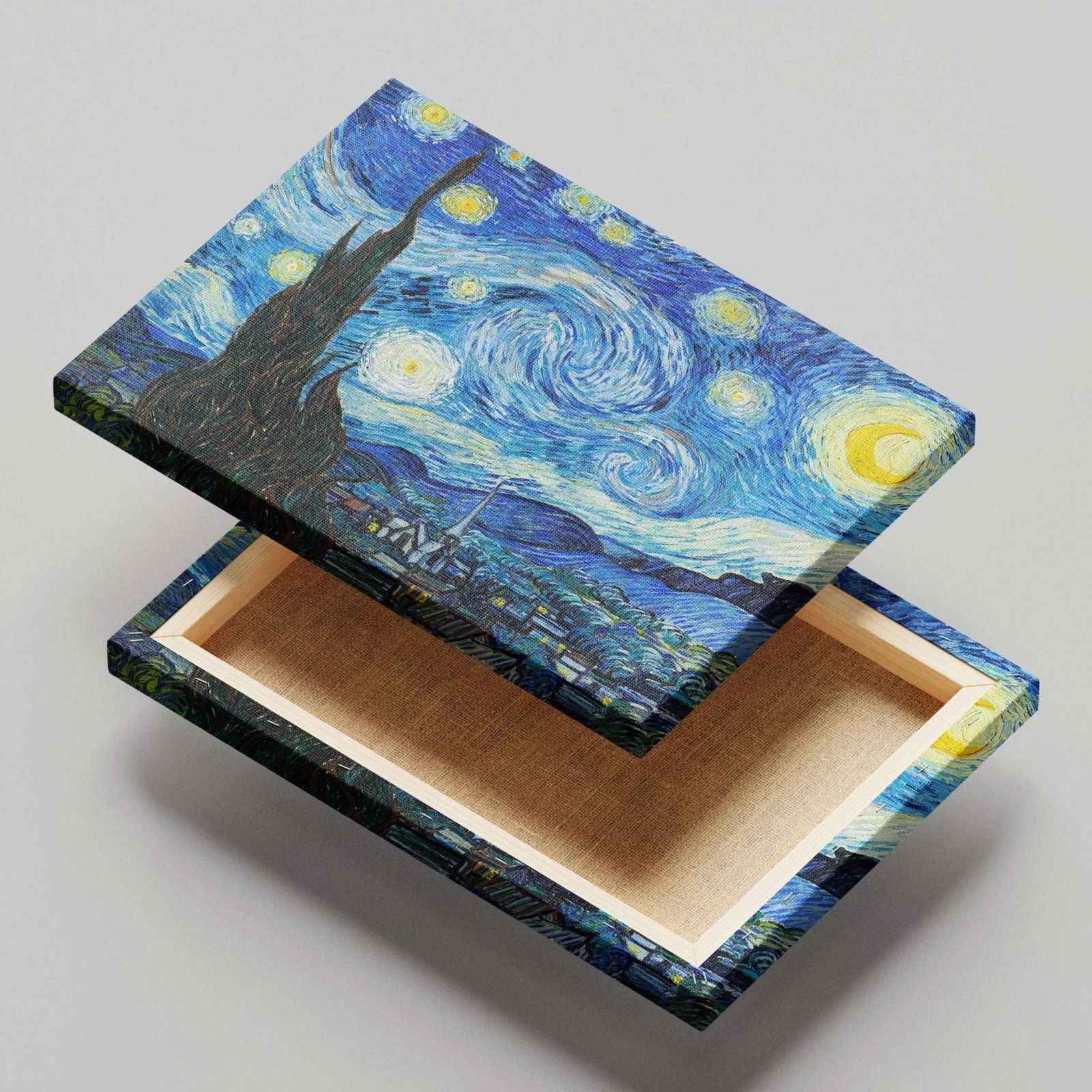 The Starry Night - Vincent van Gogh - Framed Canvas Wall Art Print - House Prints