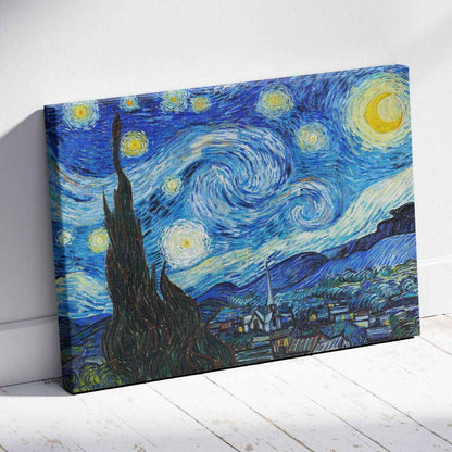 The Starry Night - Vincent van Gogh - Framed Canvas Wall Art Print - House Prints