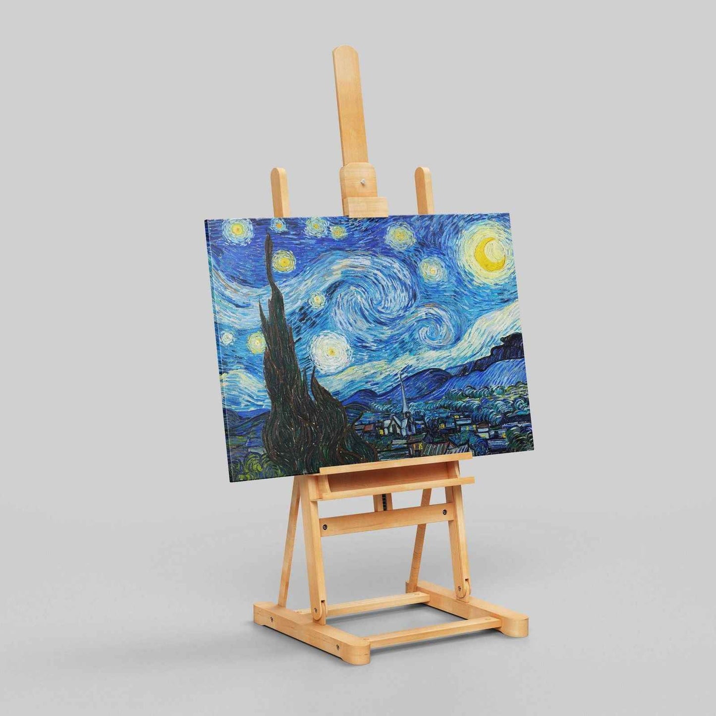 The Starry Night - Vincent van Gogh - Framed Canvas Wall Art Print - House Prints
