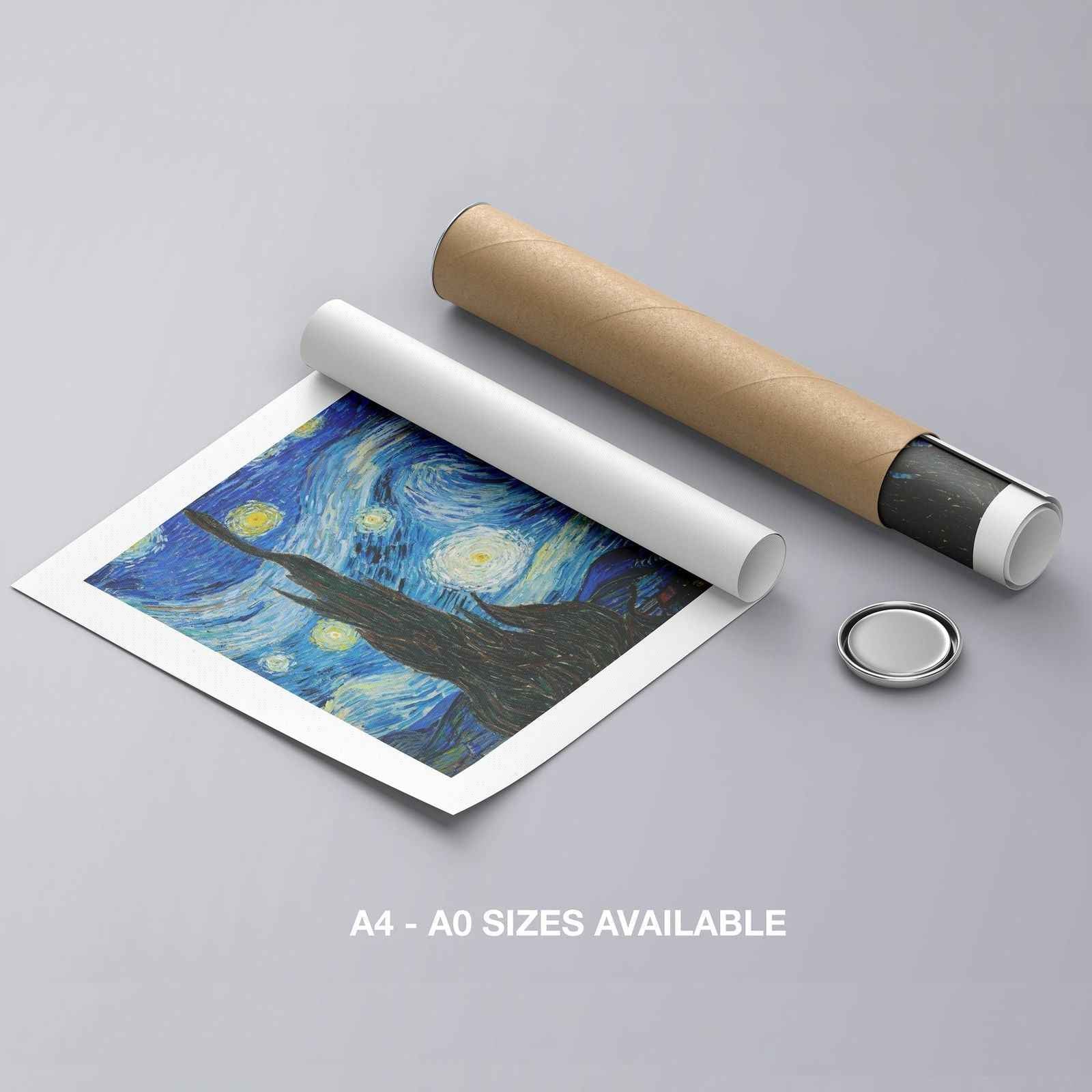 The Starry Night - Vincent van Gogh - Rolled Poster Wall Art Print - House Prints
