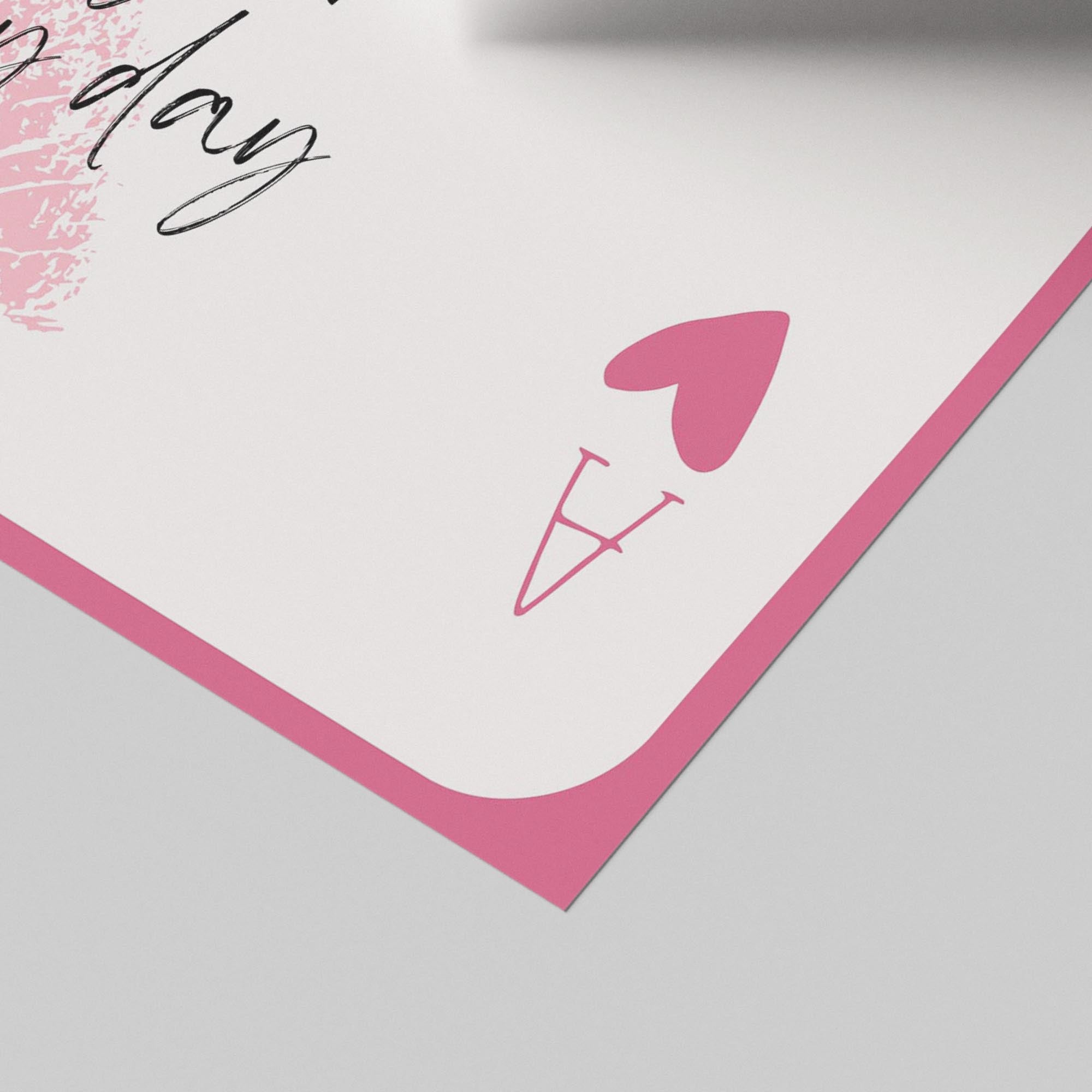 Today is Your Lucky Day Pink Ace Playing Card - Rolled Poster Wall Art Print | House Prints