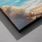 Tranquil Coast Sailing on Blue Horizon - Framed Canvas Wall Art Print | House Prints