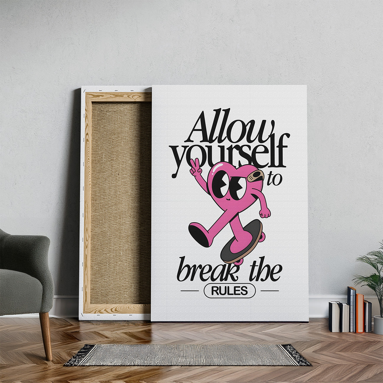 Break the Rules in Style - Framed Canvas Wall Art Print - House Prints