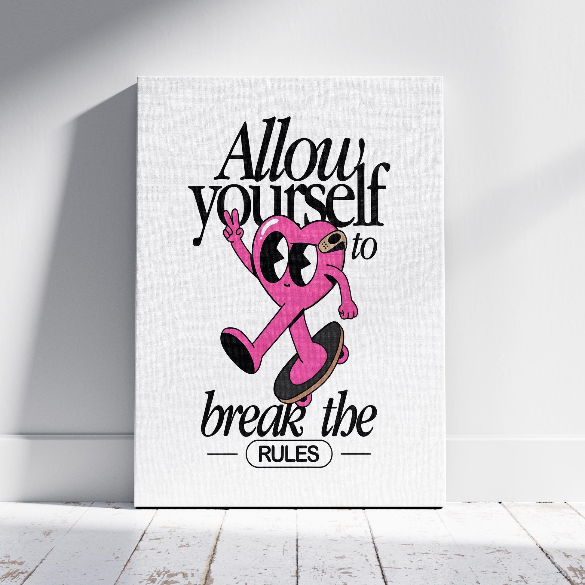 Break the Rules in Style - Framed Canvas Wall Art Print - House Prints