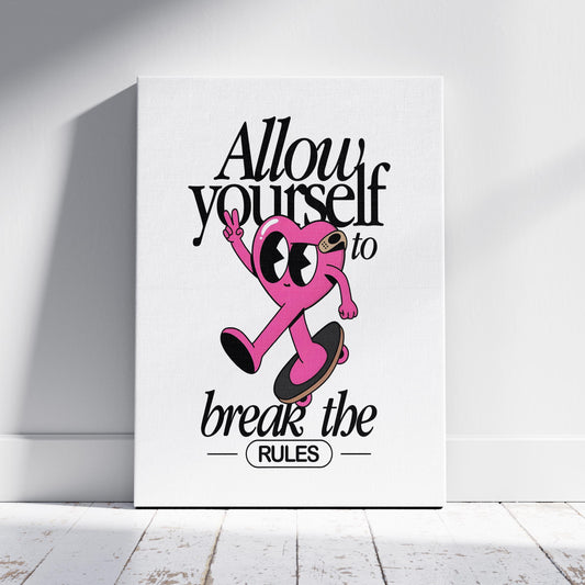 Break the Rules in Style - Framed Canvas Wall Art Print - House Prints