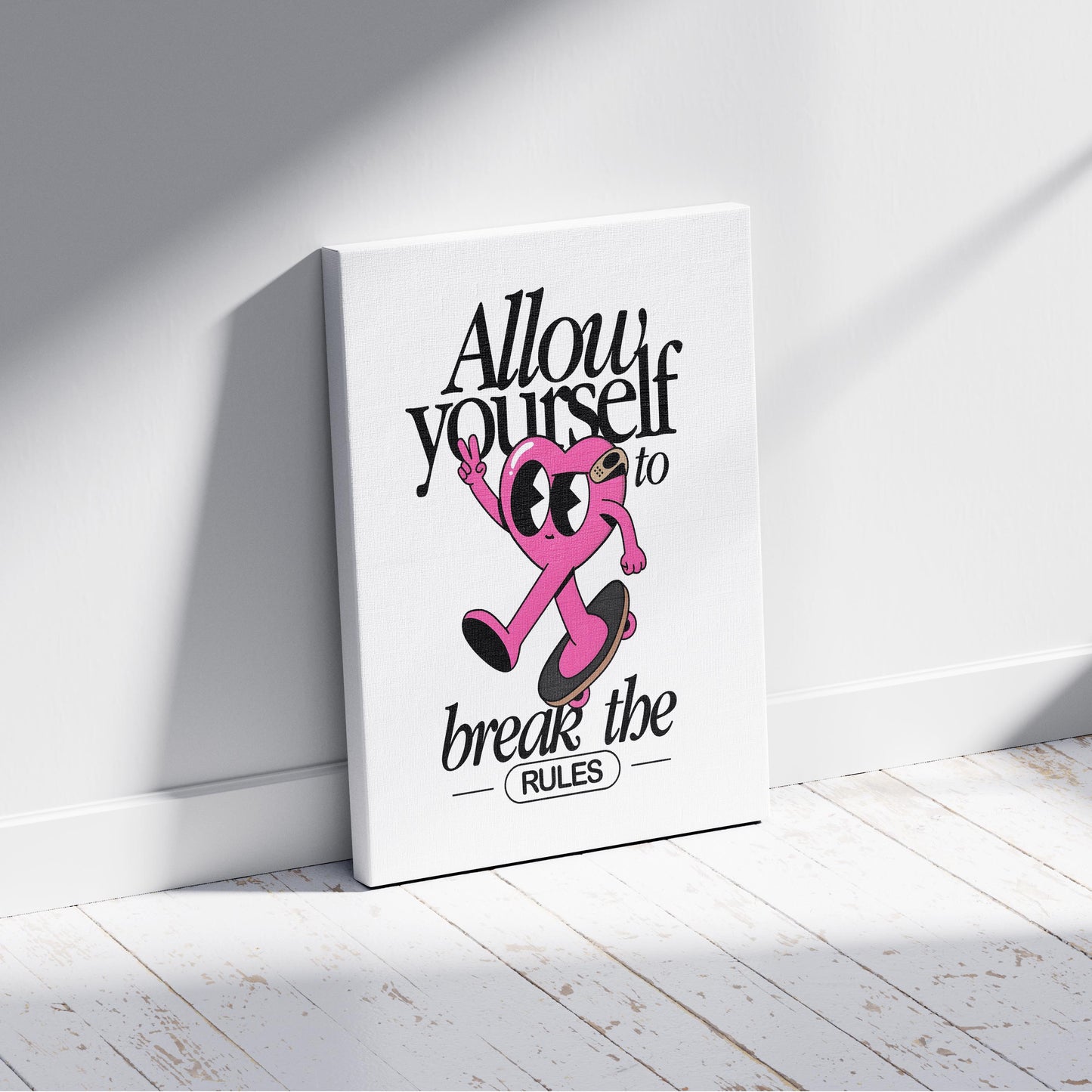 Break the Rules in Style - Framed Canvas Wall Art Print - House Prints