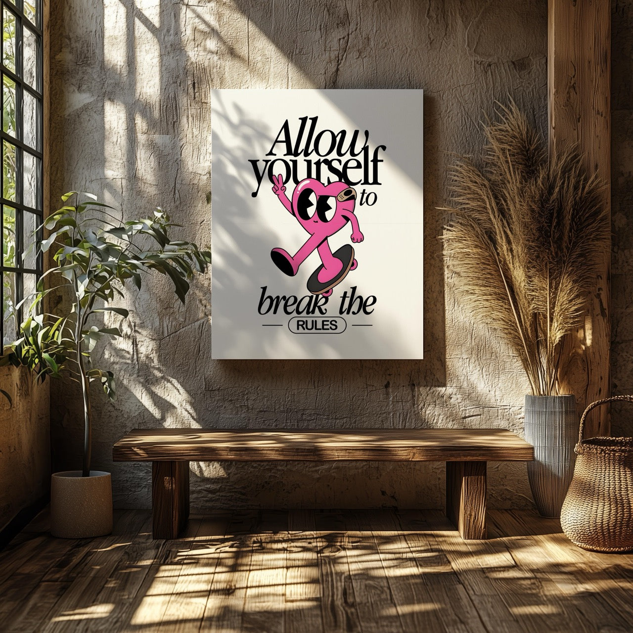 Break the Rules in Style - Framed Canvas Wall Art Print - House Prints