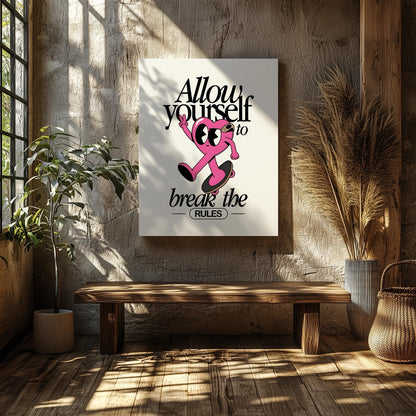 Break the Rules in Style - Framed Canvas Wall Art Print - House Prints