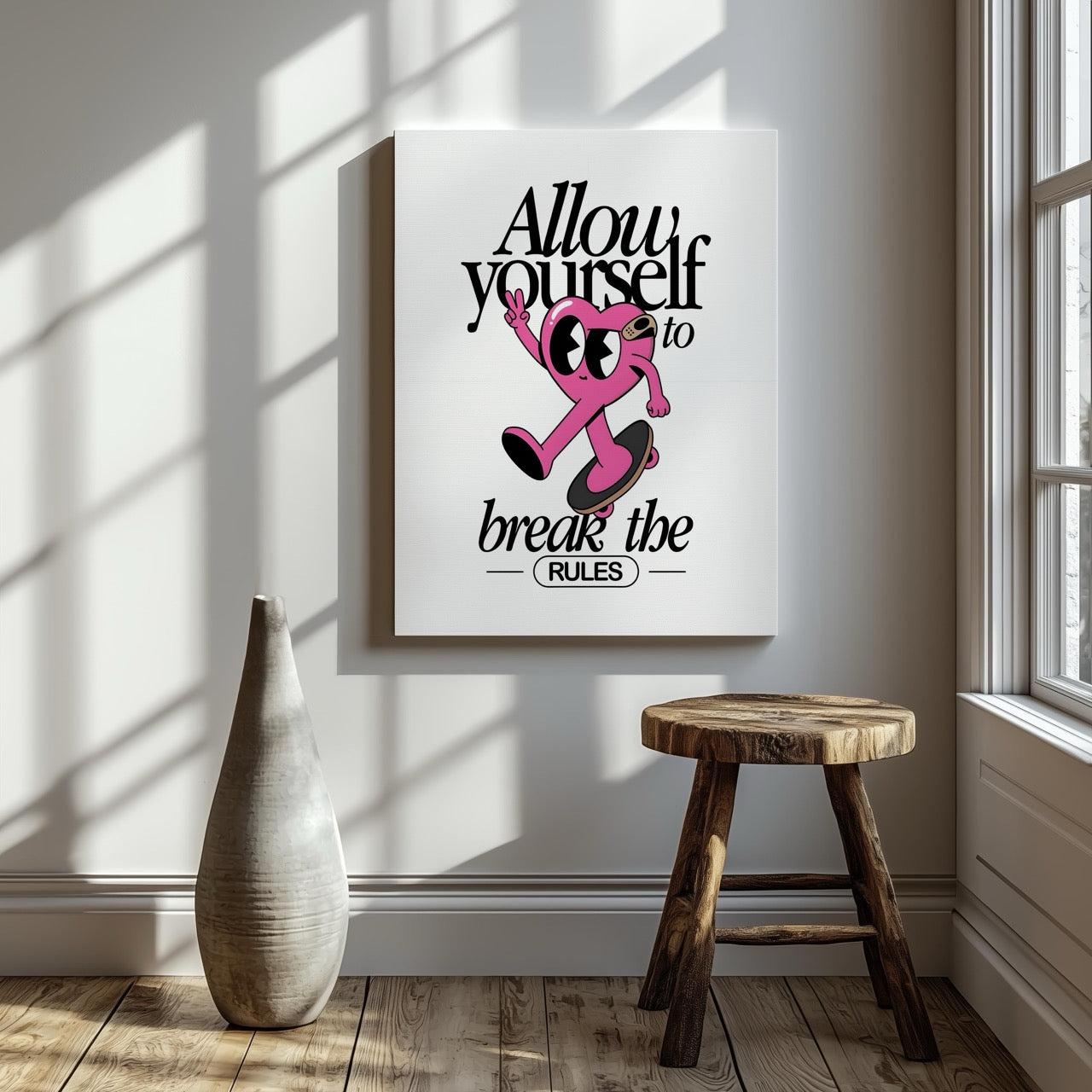 Break the Rules in Style - Framed Canvas Wall Art Print - House Prints