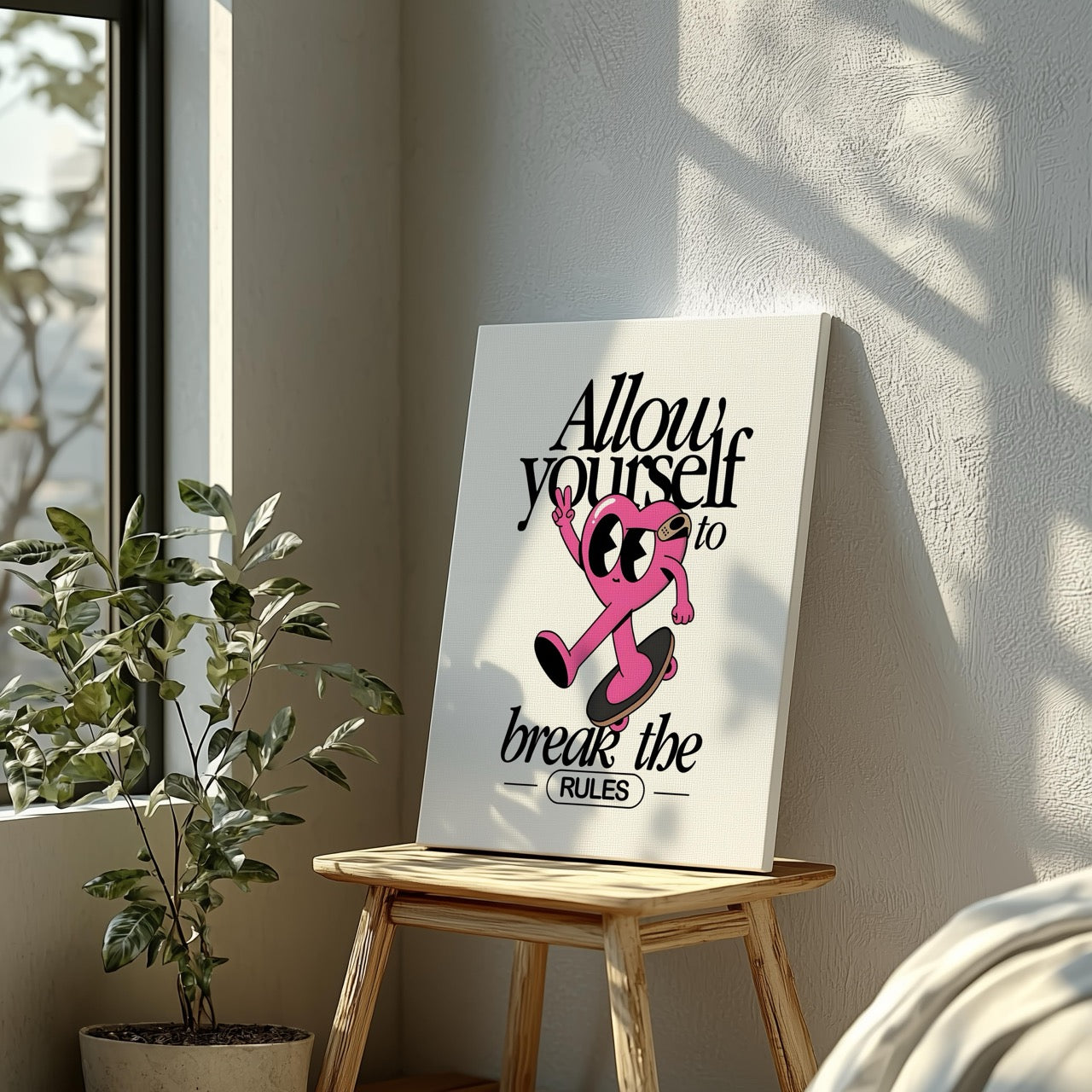 Break the Rules in Style - Framed Canvas Wall Art Print - House Prints
