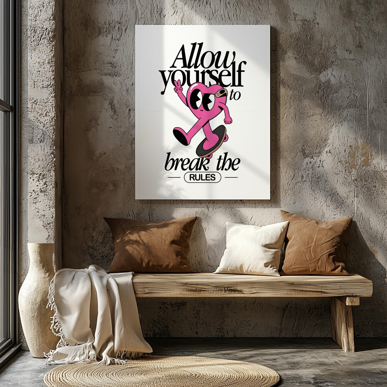 Break the Rules in Style - Framed Canvas Wall Art Print - House Prints