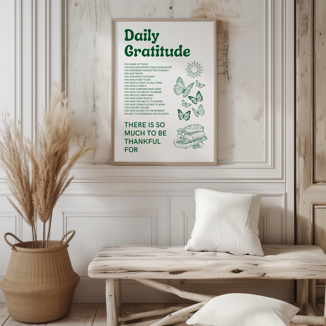 Daily Gratitude Checklist for Life - Rolled Poster Wall Art Print | House Prints