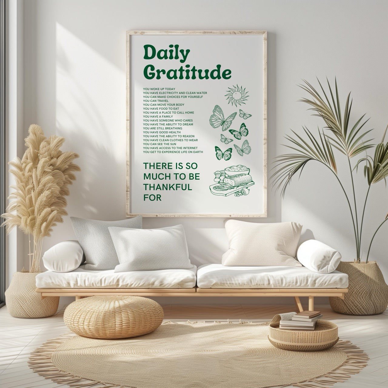 Daily Gratitude Checklist for Life - Rolled Poster Wall Art Print | House Prints