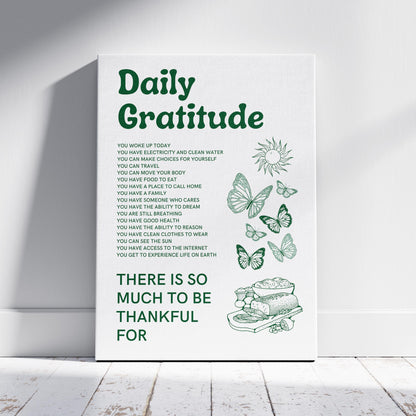Daily Gratitude Checklist for Life - Framed Canvas Wall Art Print - House Prints