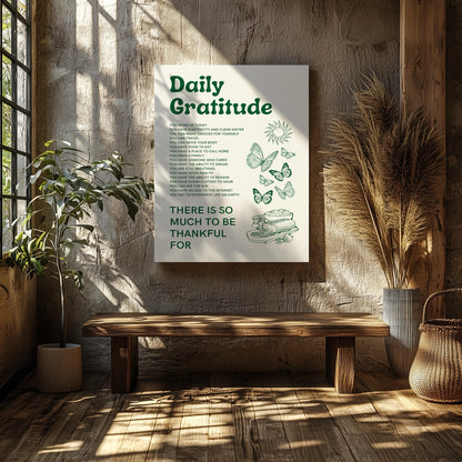 Daily Gratitude Checklist for Life - Framed Canvas Wall Art Print - House Prints