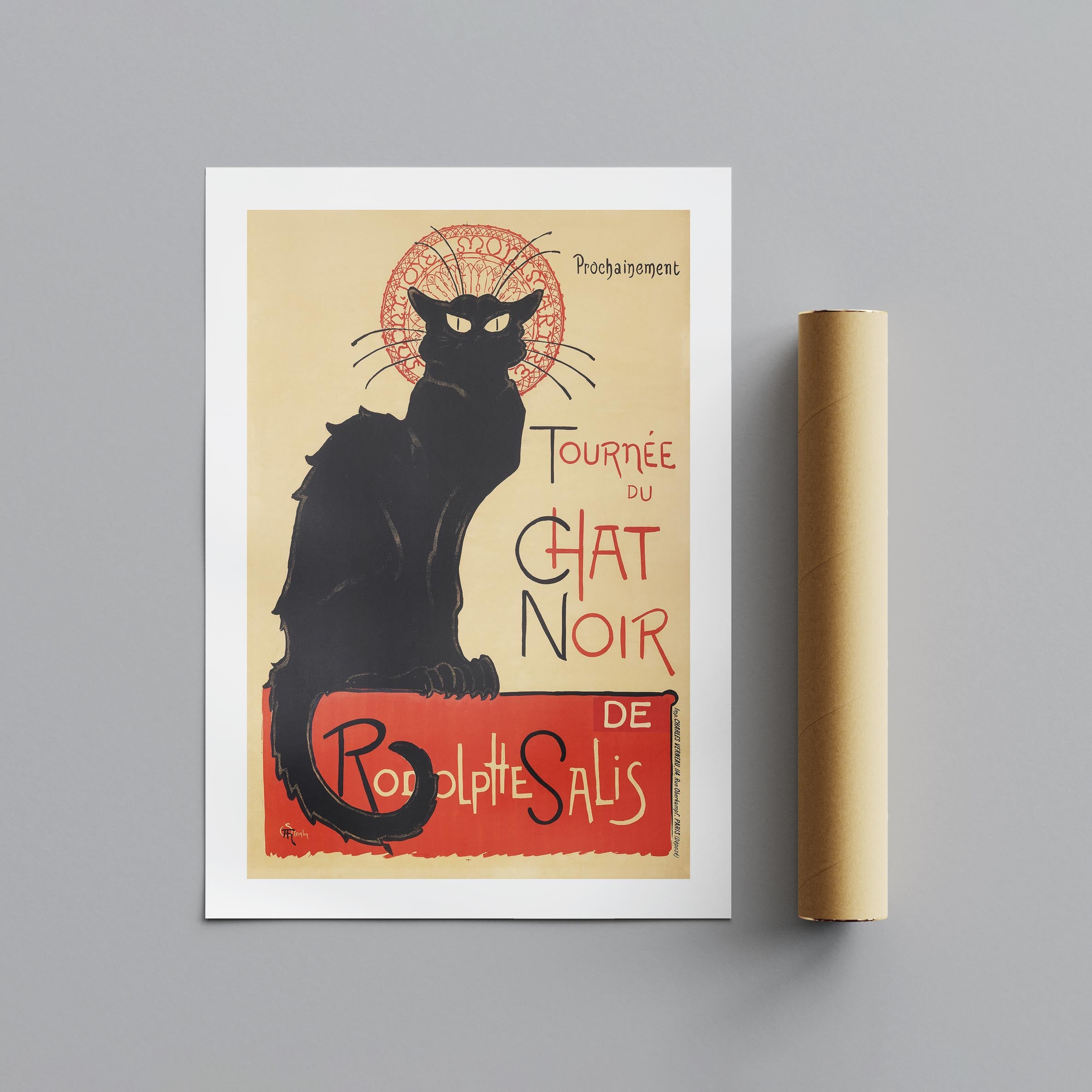 Black Cat Tournée du Chat Noir - Théophile Steinlen - Rolled Poster Wall Art Print | House Prints