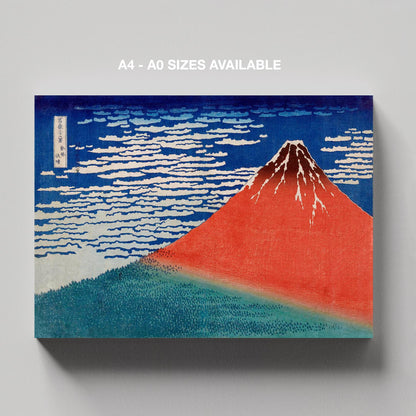 Red Fuji (Fine Wind, Clear Morning) - Katsushika Hokusai - Framed Canvas Wall Art Print - House Prints