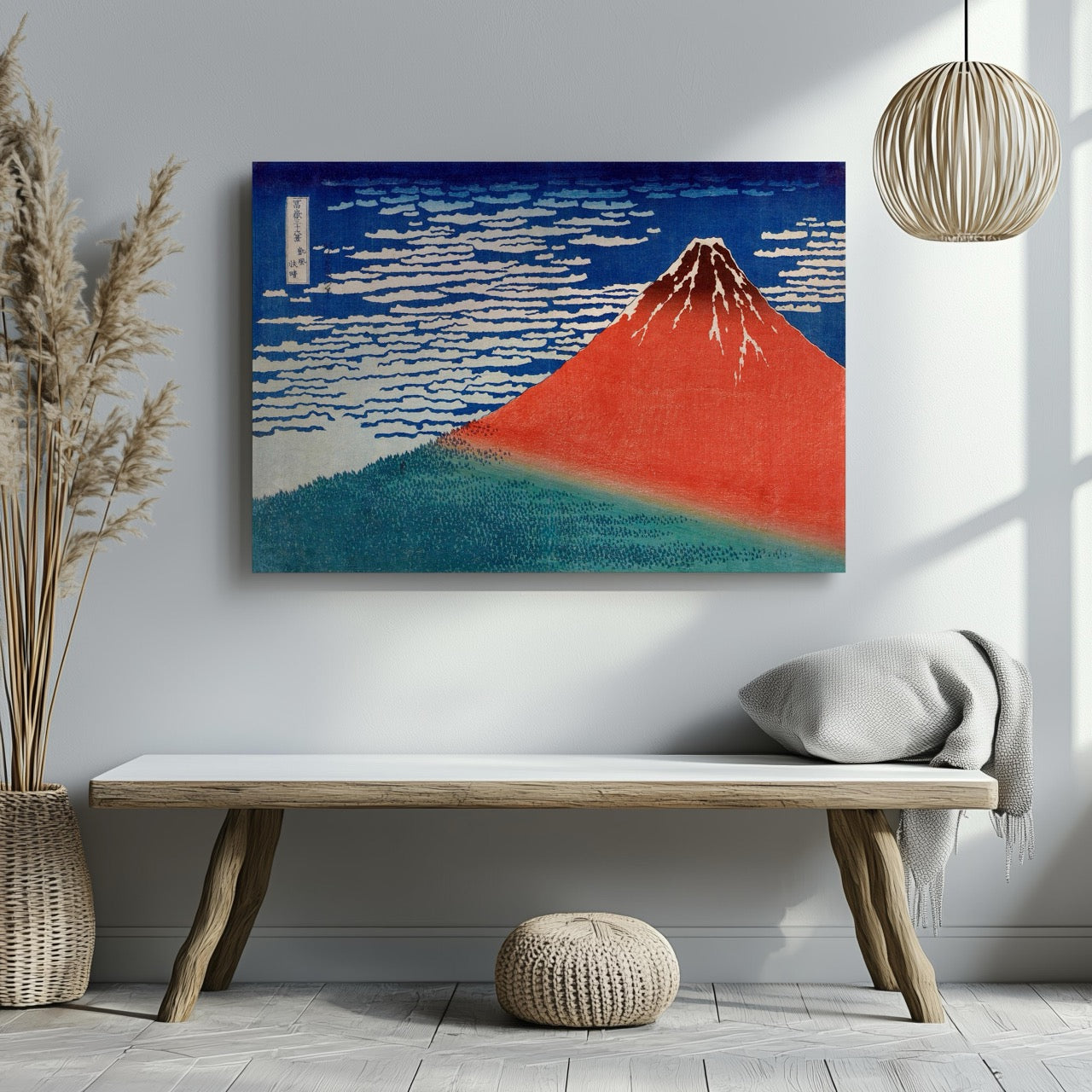 Red Fuji (Fine Wind, Clear Morning) - Katsushika Hokusai - Framed Canvas Wall Art Print - House Prints