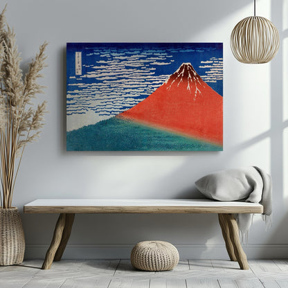 Red Fuji (Fine Wind, Clear Morning) - Katsushika Hokusai - Framed Canvas Wall Art Print - House Prints