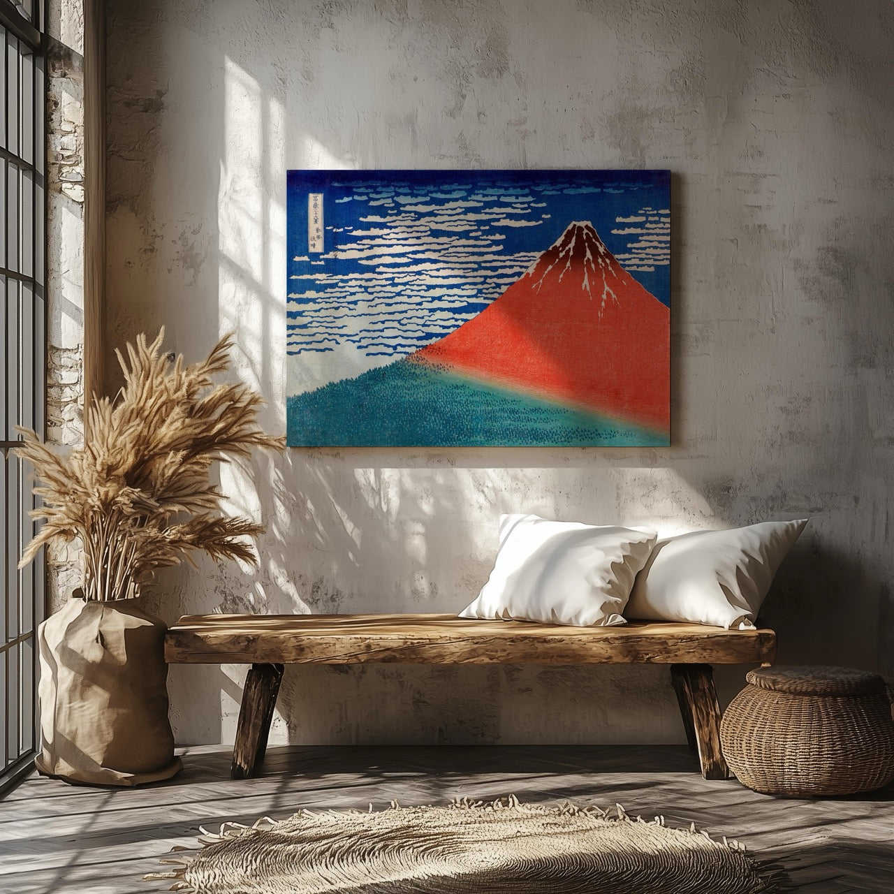Red Fuji (Fine Wind, Clear Morning) - Katsushika Hokusai - Framed Canvas Wall Art Print - House Prints
