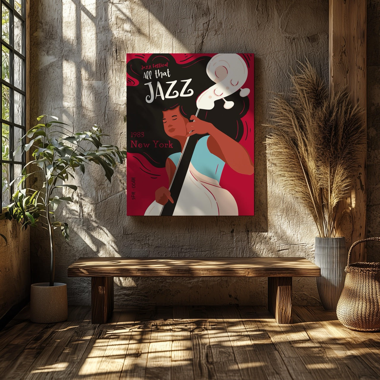 Vintage New York Jazz Festival 1983 - Framed Canvas Wall Art Print | House Prints
