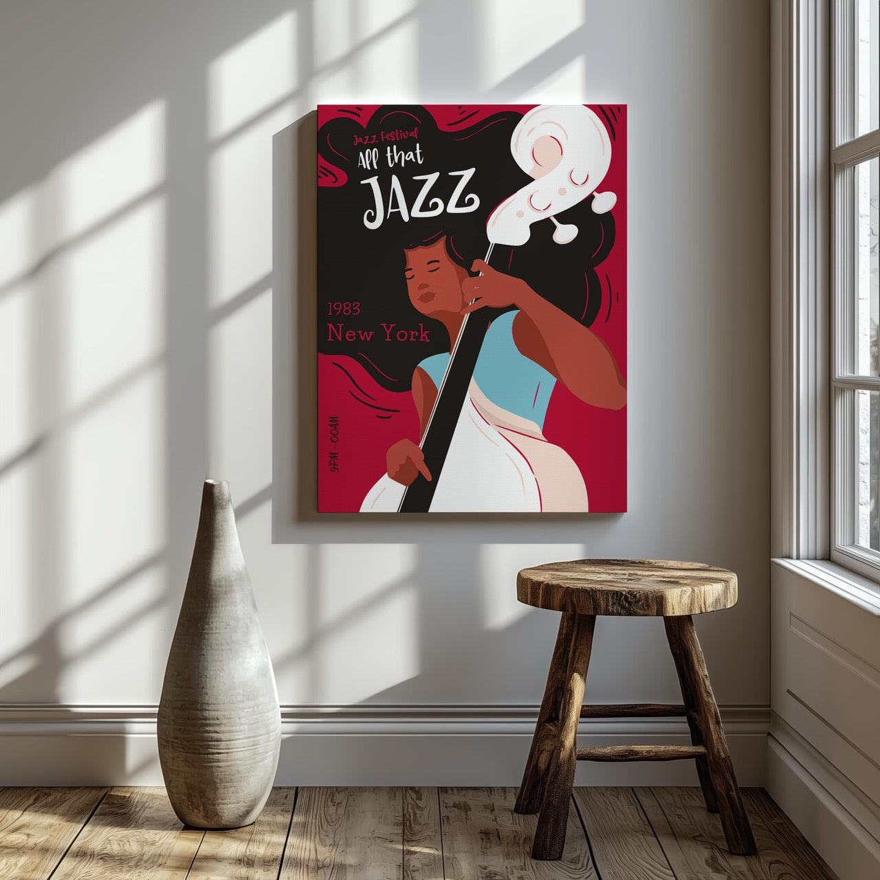 Vintage New York Jazz Festival 1983 - Framed Canvas Wall Art Print | House Prints
