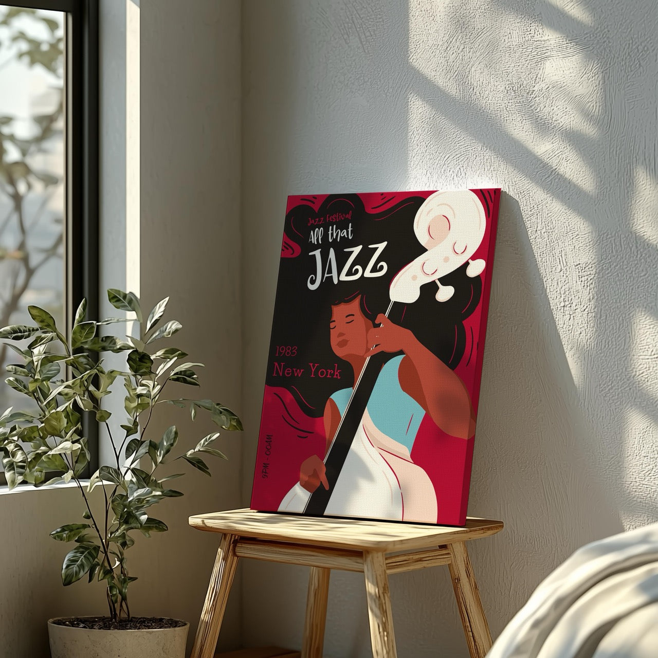Vintage New York Jazz Festival 1983 - Framed Canvas Wall Art Print | House Prints