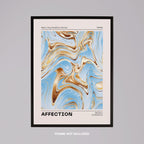 Swirls of Affection in Gold & Blue - Rolled Poster Wall Art Print | House Prints