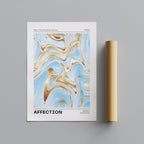 Swirls of Affection in Gold & Blue - Rolled Poster Wall Art Print | House Prints