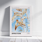 Swirls of Affection in Gold & Blue - Framed Canvas Wall Art Print | House Prints