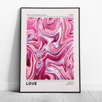 Pink Retro Waves of Love - Rolled Poster Wall Art Print | House Prints