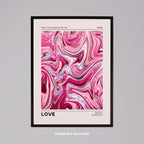 Pink Retro Waves of Love - Rolled Poster Wall Art Print | House Prints