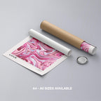Pink Retro Waves of Love - Rolled Poster Wall Art Print | House Prints