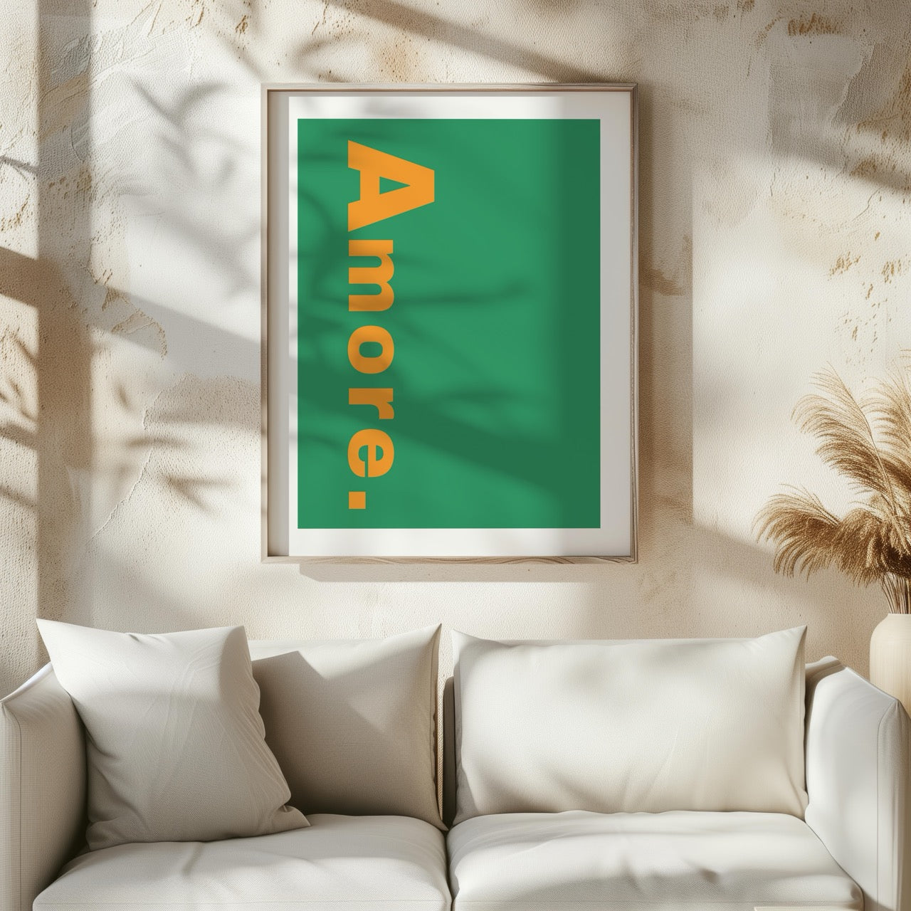 Abstract Green Amore Modern Text Quote - Rolled Poster Wall Art Print - House Prints