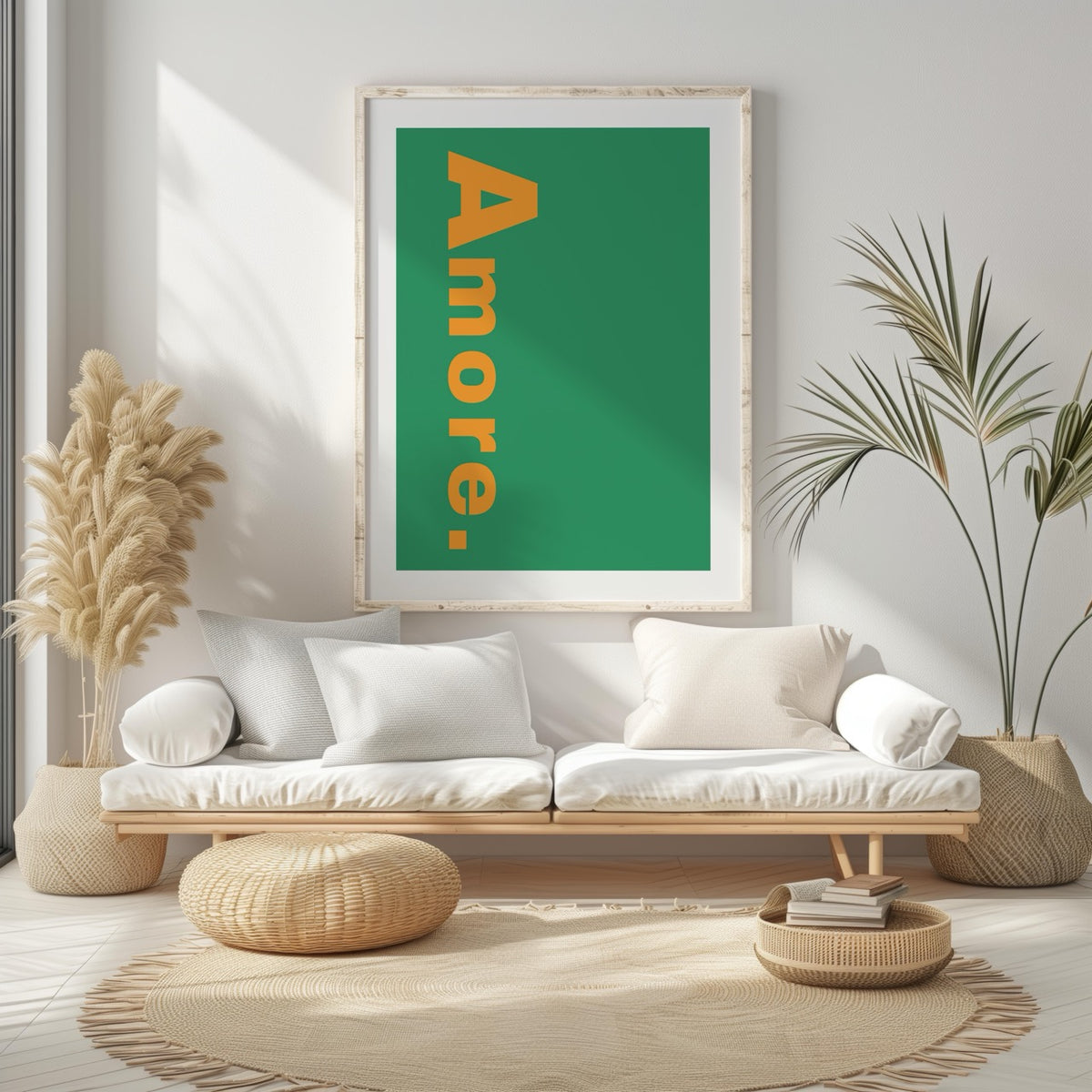 Abstract Green Amore Modern Text Quote - Rolled Poster Wall Art Print | House Prints
