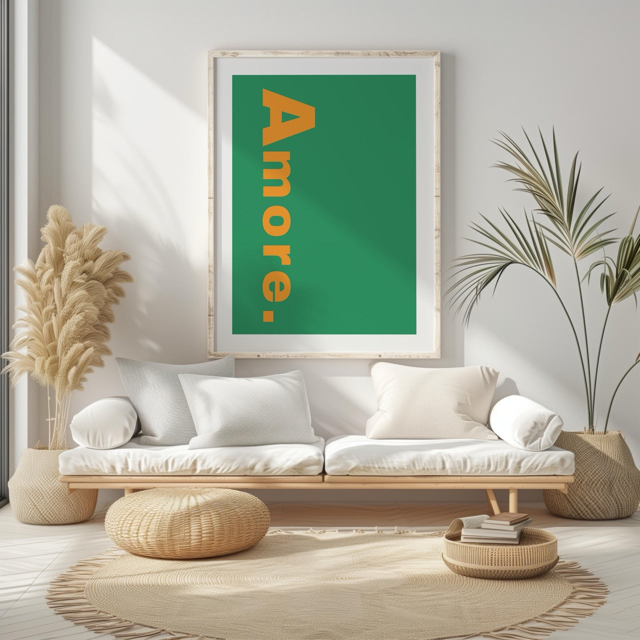 Abstract Green Amore Modern Text Quote - Rolled Poster Wall Art Print - House Prints