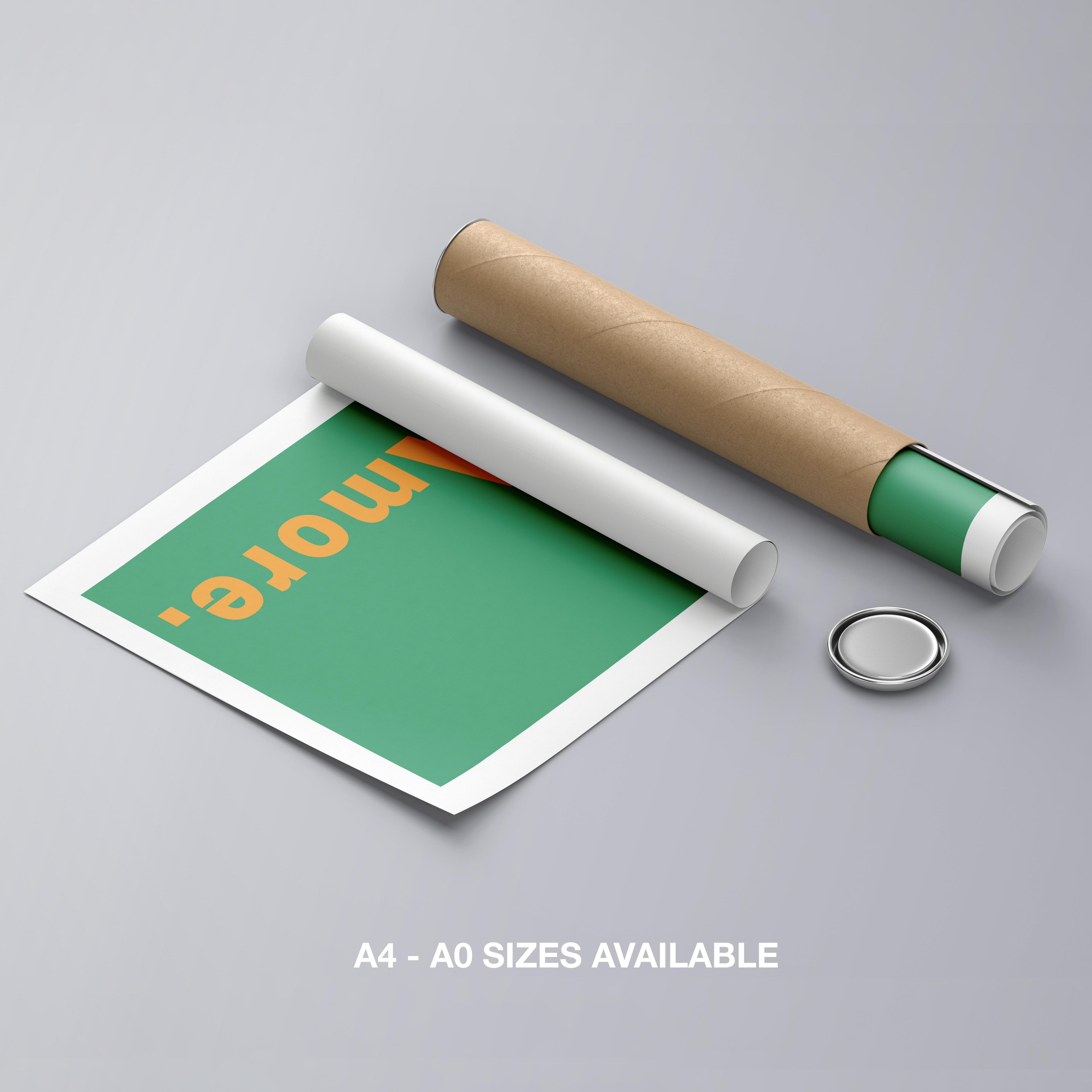 Abstract Green Amore Modern Text Quote - Rolled Poster Wall Art Print | House Prints