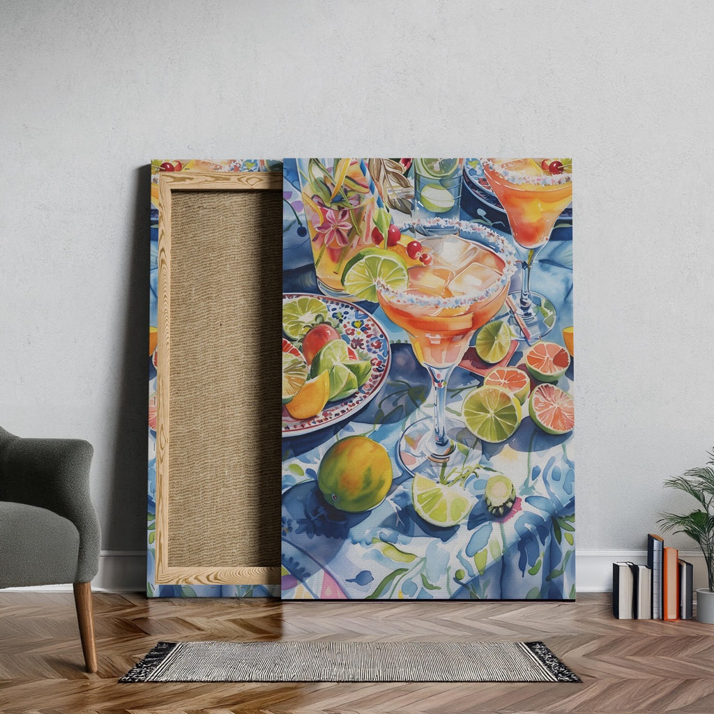 Tropical Sunshine Citrus Cocktail - Framed Canvas Wall Art Print | House Prints