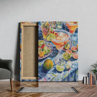Tropical Sunshine Citrus Cocktail - Framed Canvas Wall Art Print - House Prints