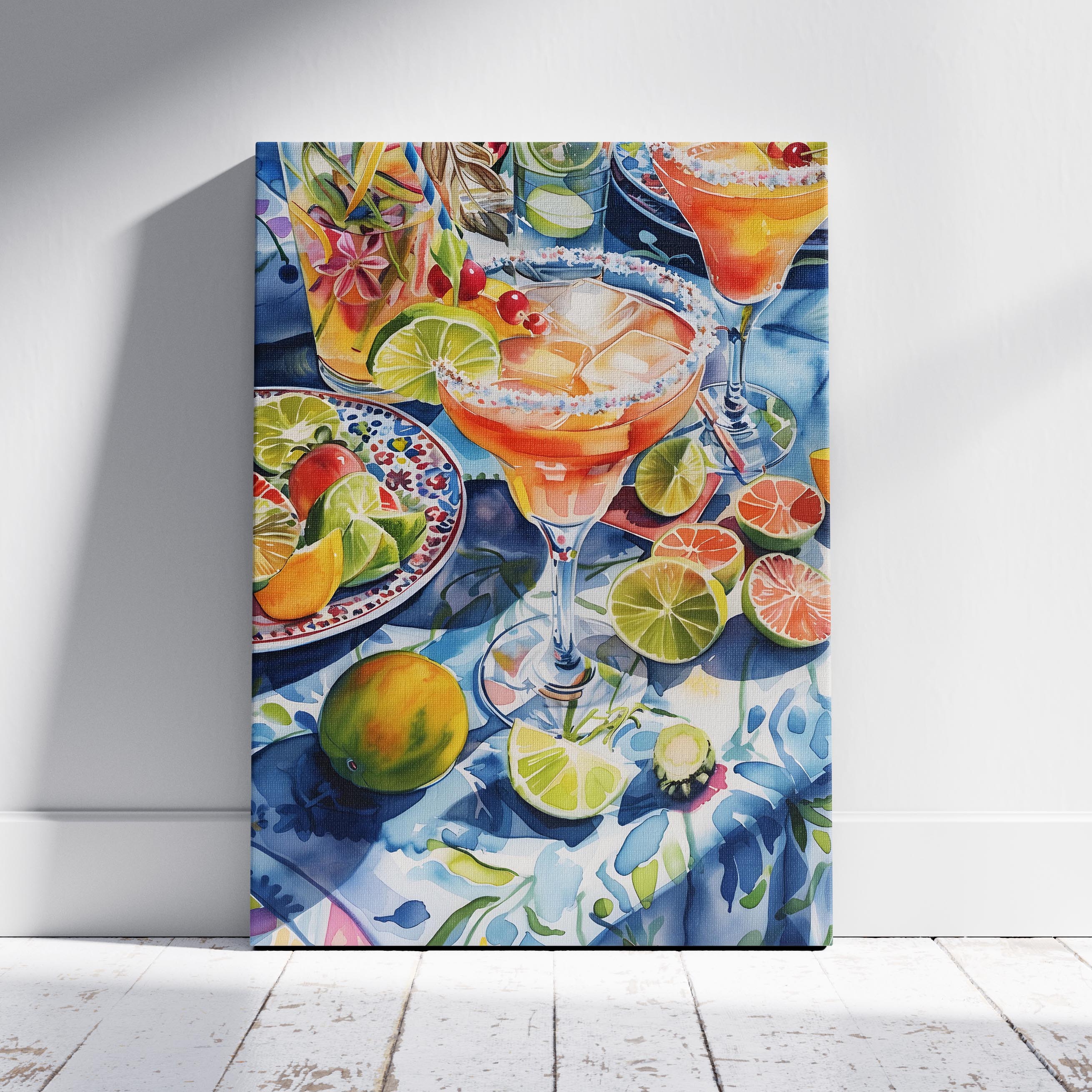 Tropical Sunshine Citrus Cocktail - Framed Canvas Wall Art Print | House Prints