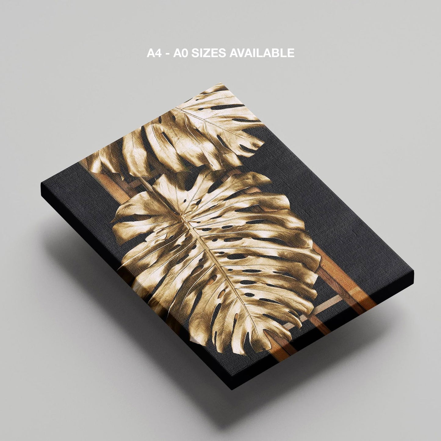 Tropical Gold Leaf Fashion - Framed Canvas Wall Art Print - House Prints