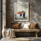 Two Women in the Rain - Ohara Koson - Framed Canvas Wall Art Print | House Prints