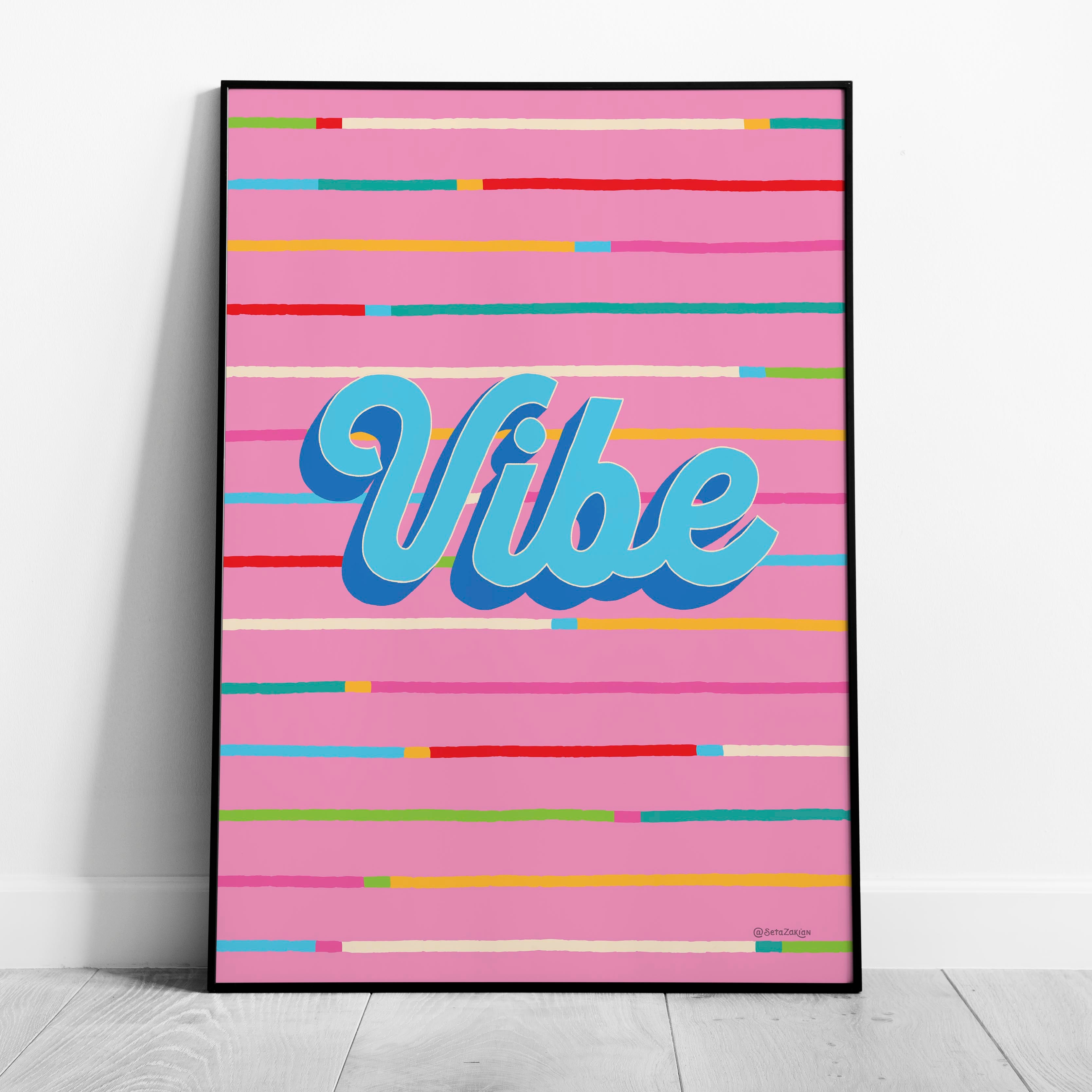Vibe Stripe Hype 2 - Seta Zakian - Rolled Poster Wall Art Print | House Prints